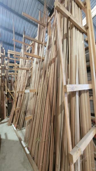 Racked timber in the Allmat warehouse
